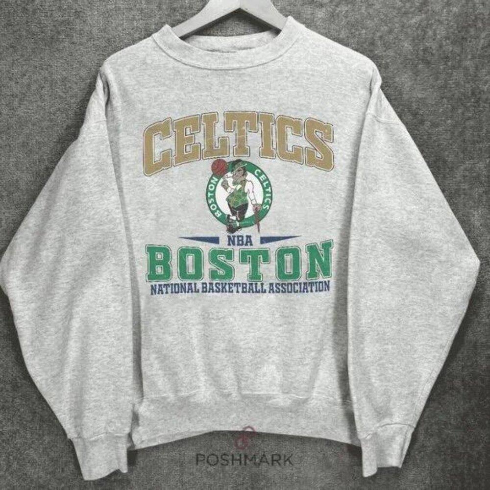90S Boston Celtics Basketball Sweatshirt, Boston Celtics Nba Grey